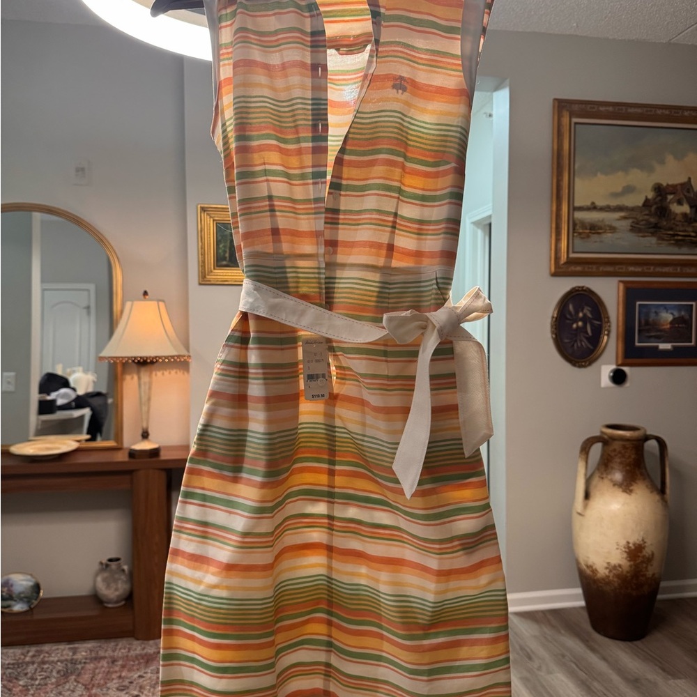 Brooks Brothers Multicolor Striped Backless Dress